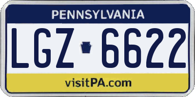 PA license plate LGZ6622