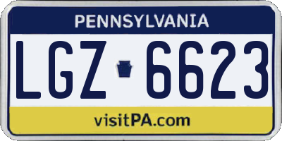 PA license plate LGZ6623