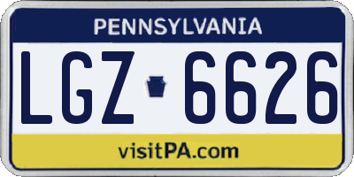 PA license plate LGZ6626