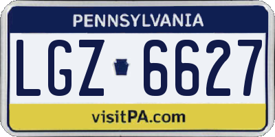 PA license plate LGZ6627