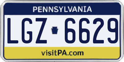 PA license plate LGZ6629