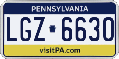 PA license plate LGZ6630