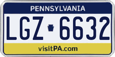PA license plate LGZ6632