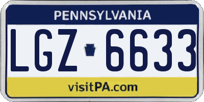 PA license plate LGZ6633