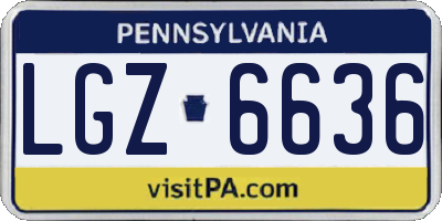 PA license plate LGZ6636