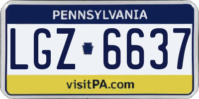 PA license plate LGZ6637