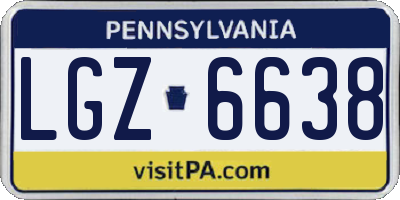 PA license plate LGZ6638
