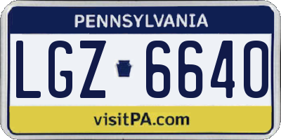 PA license plate LGZ6640