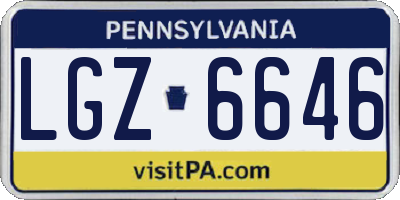 PA license plate LGZ6646
