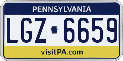 PA license plate LGZ6659