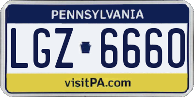 PA license plate LGZ6660