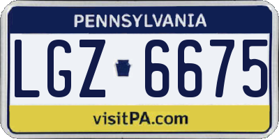 PA license plate LGZ6675