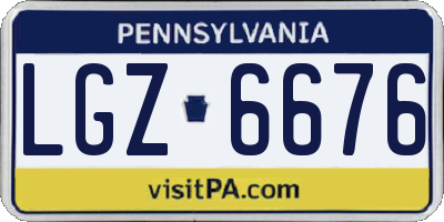 PA license plate LGZ6676