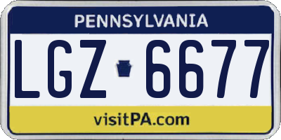 PA license plate LGZ6677