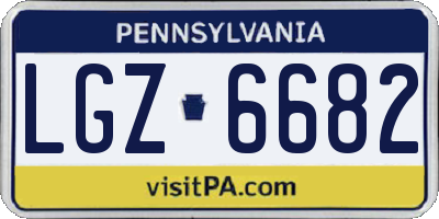 PA license plate LGZ6682