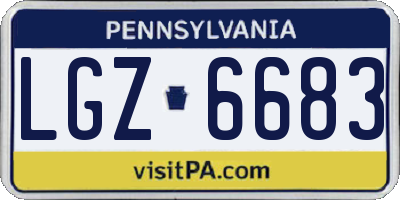 PA license plate LGZ6683