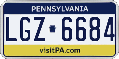 PA license plate LGZ6684