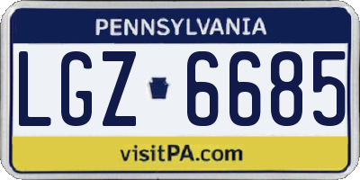 PA license plate LGZ6685