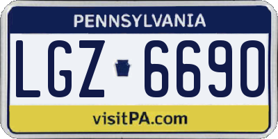 PA license plate LGZ6690