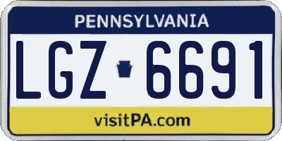 PA license plate LGZ6691