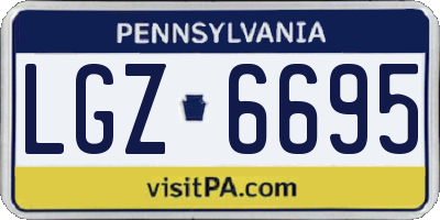 PA license plate LGZ6695