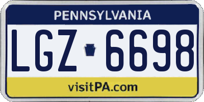 PA license plate LGZ6698