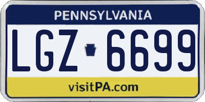 PA license plate LGZ6699