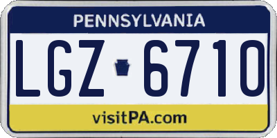 PA license plate LGZ6710