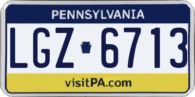 PA license plate LGZ6713
