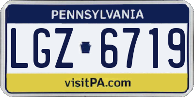 PA license plate LGZ6719
