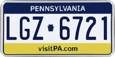 PA license plate LGZ6721