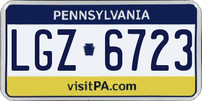 PA license plate LGZ6723