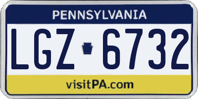 PA license plate LGZ6732