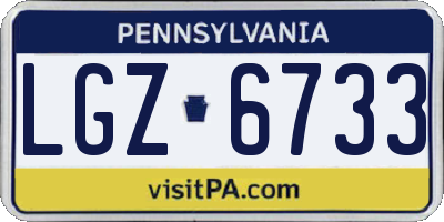 PA license plate LGZ6733