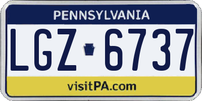 PA license plate LGZ6737