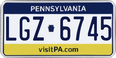PA license plate LGZ6745