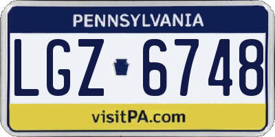 PA license plate LGZ6748