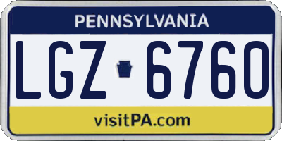 PA license plate LGZ6760