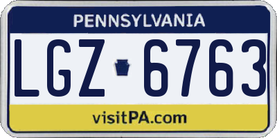 PA license plate LGZ6763