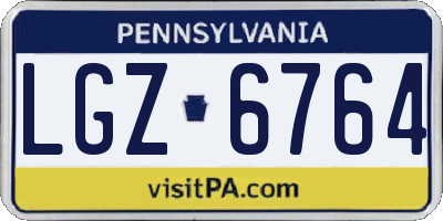 PA license plate LGZ6764