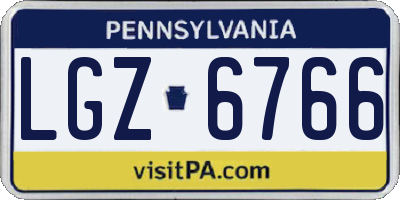 PA license plate LGZ6766