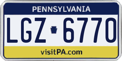 PA license plate LGZ6770