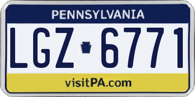 PA license plate LGZ6771