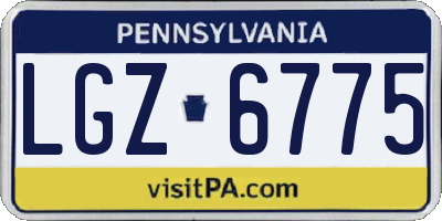 PA license plate LGZ6775