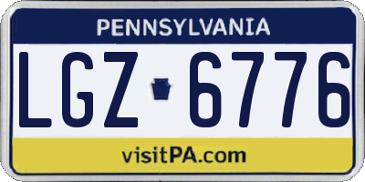 PA license plate LGZ6776