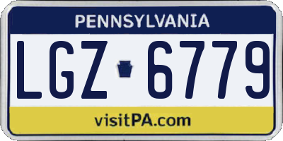 PA license plate LGZ6779