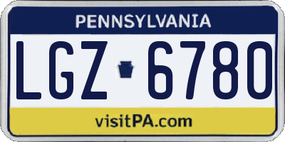 PA license plate LGZ6780
