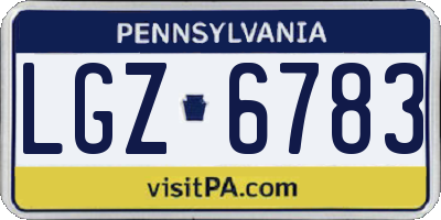 PA license plate LGZ6783