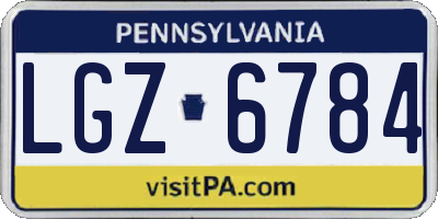 PA license plate LGZ6784