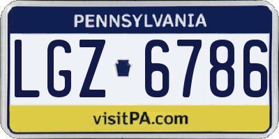 PA license plate LGZ6786